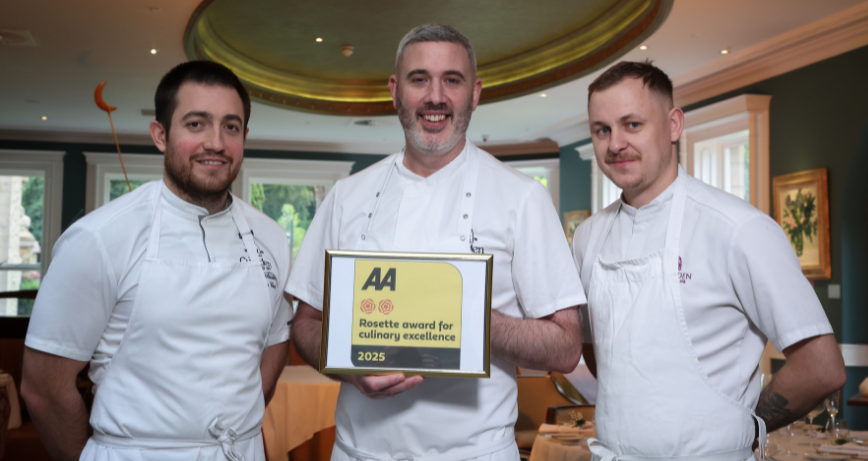 5-star Culloden Estate & Spa has announced that its flagship restaurant, Vespers, has been awarded the prestigious Two AA Rosettes